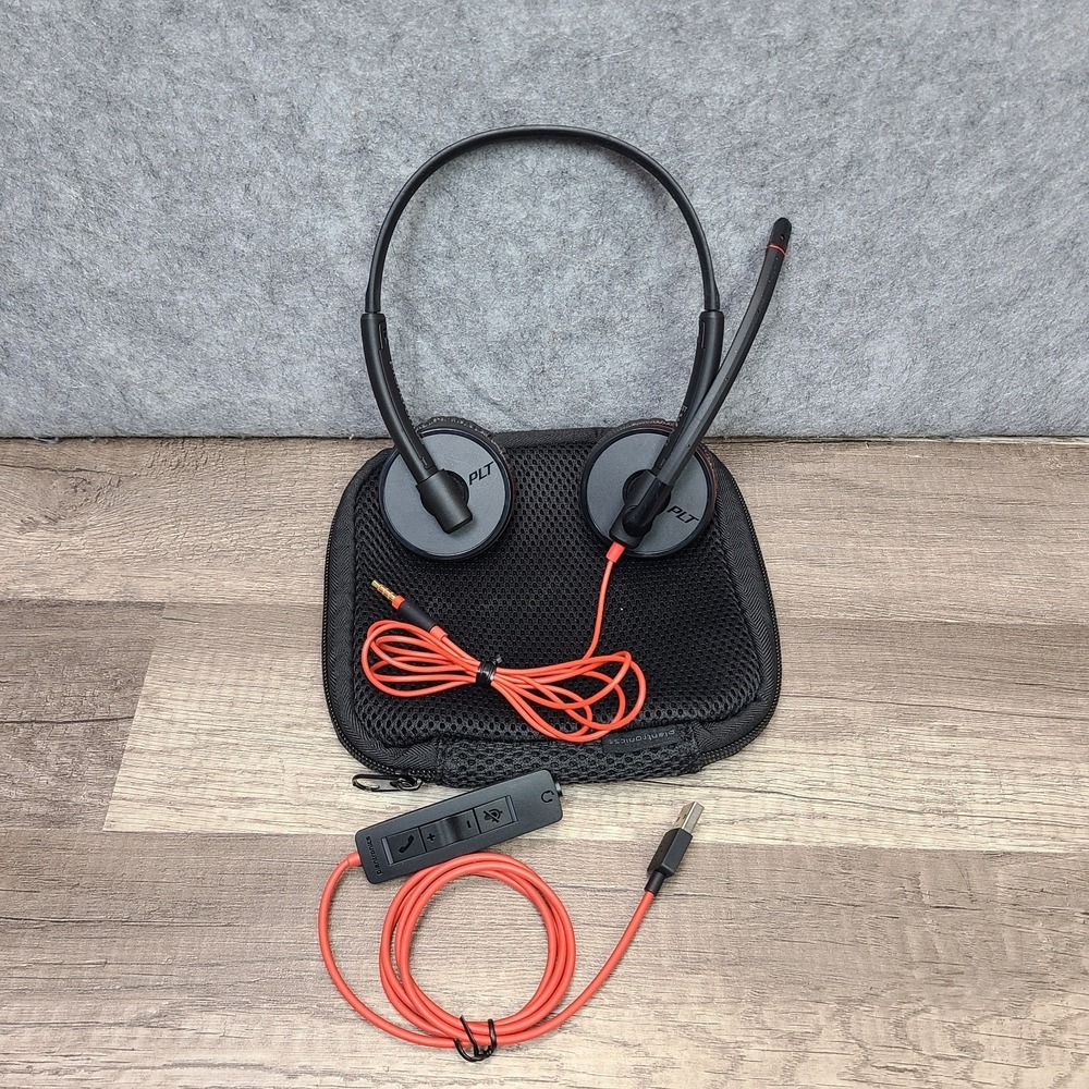 Plantronics C3200 Wired 3.5mm Jack Headset W/‎ USB Adapter & Case